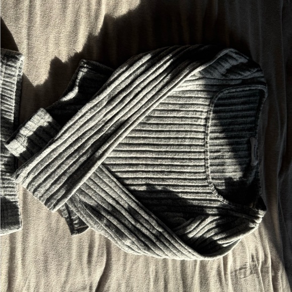 Gray Mini Skirt Set Ribbed - Picture 5 of 9